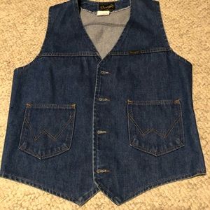 Vintage wrangler cowboy denim vest size medium